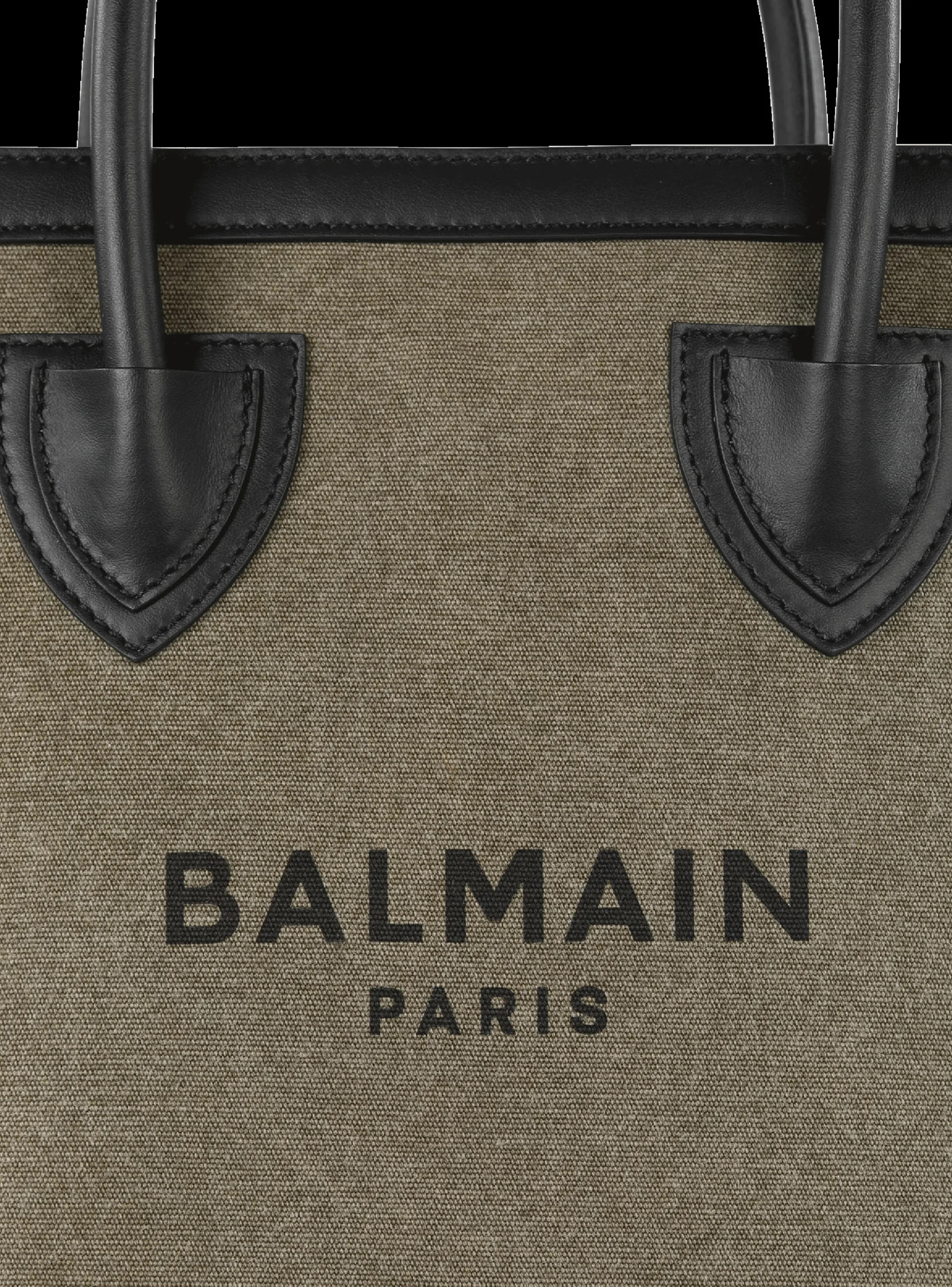 Women Balmain Canvas B-Army 26 Bag With Leather Panels