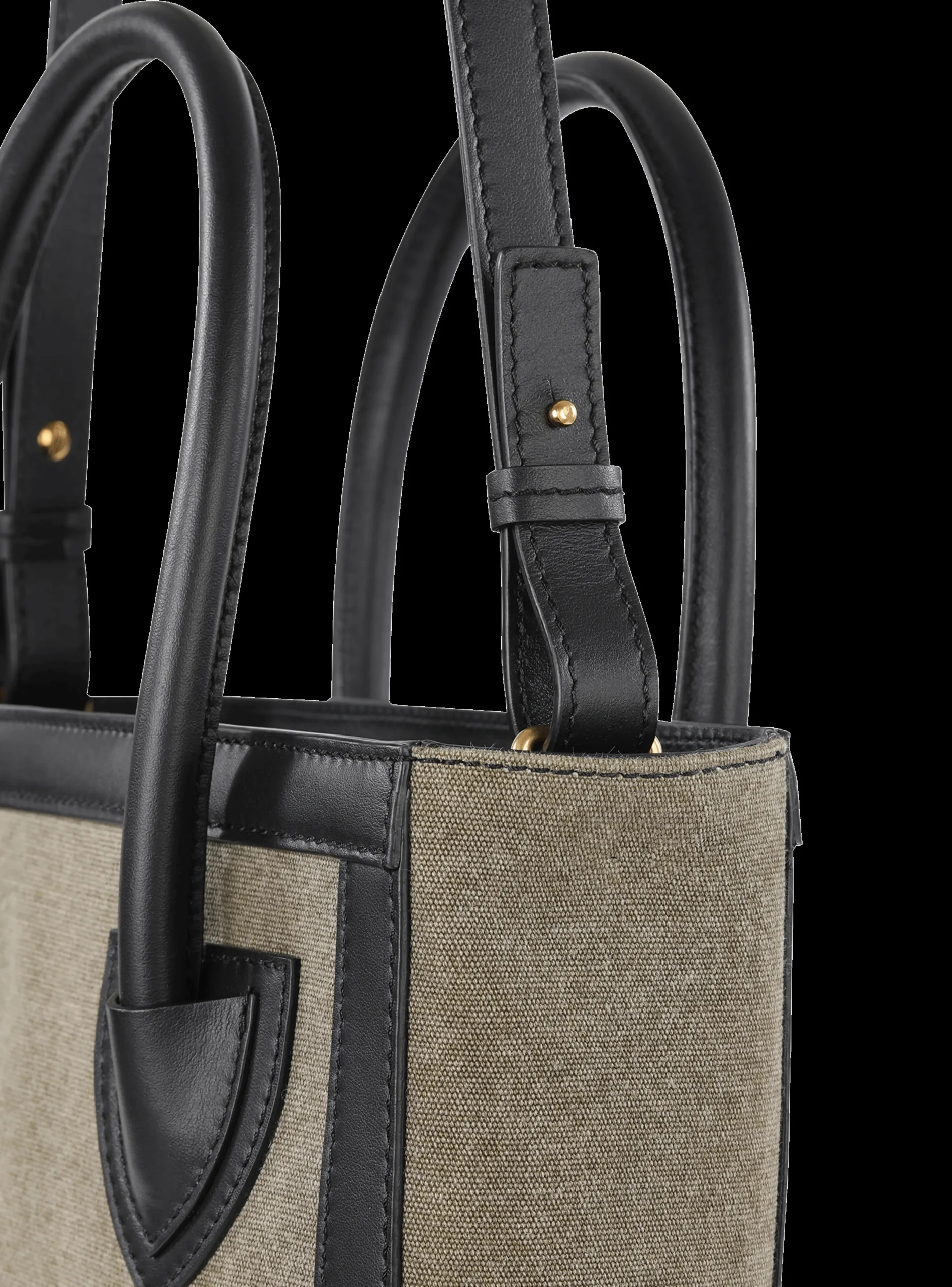 Women Balmain Canvas B-Army 26 Bag With Leather Panels