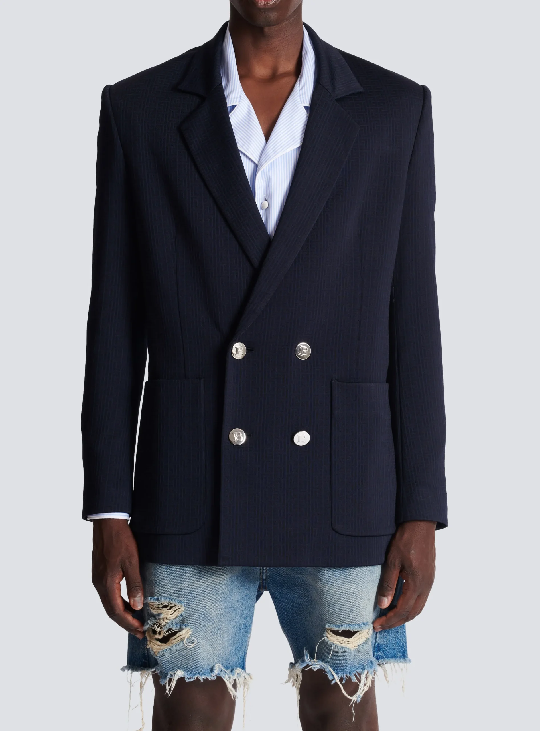 Balmain Casual Mini Monogram Blazer
