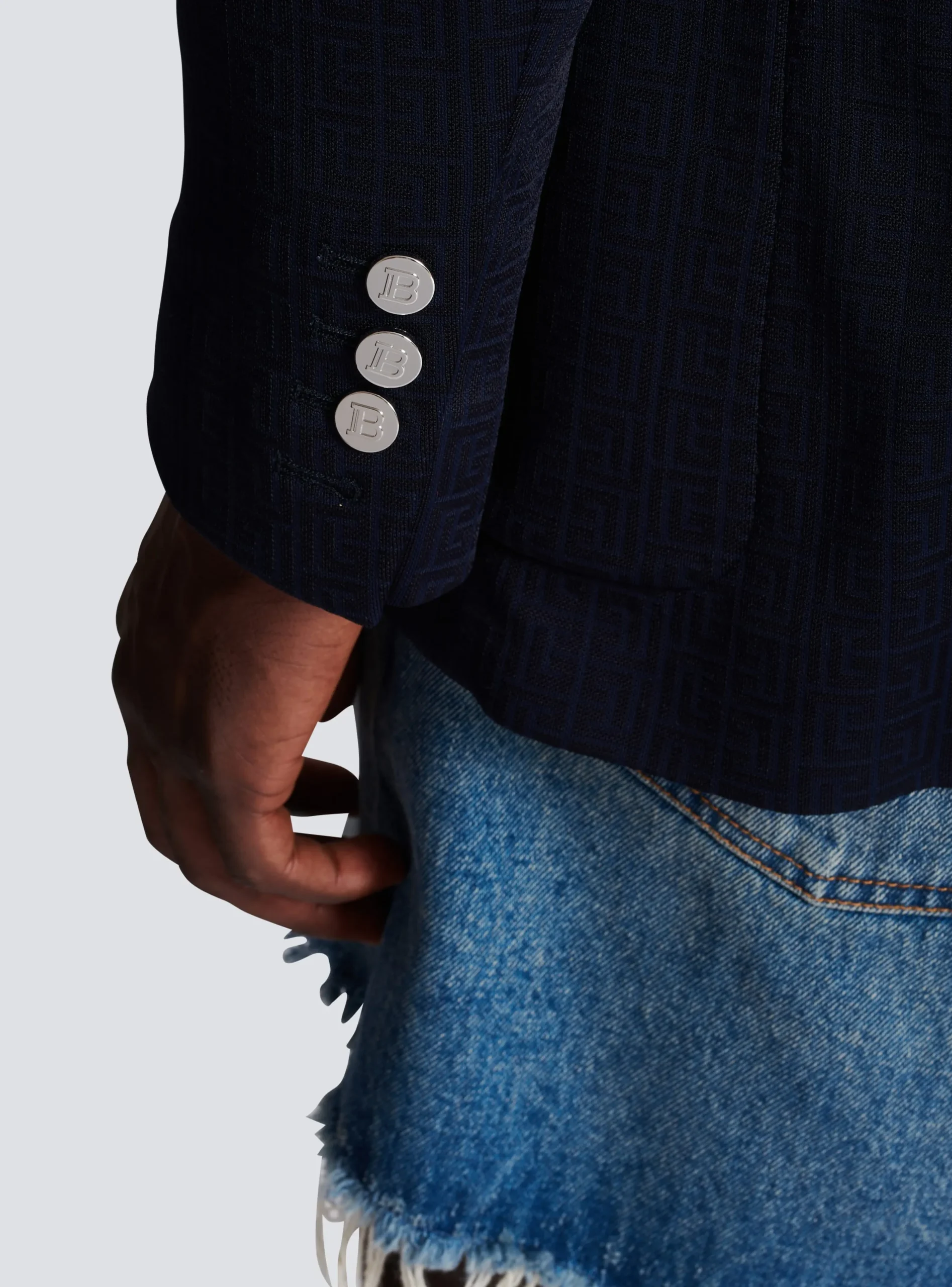 Balmain Casual Mini Monogram Blazer