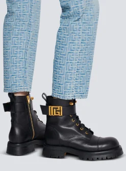 Women Balmain Charlie Leather Ranger Boots