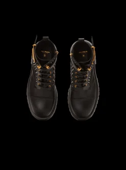 Women Balmain Charlie Monogram Jacquard And Leather Ranger Boots