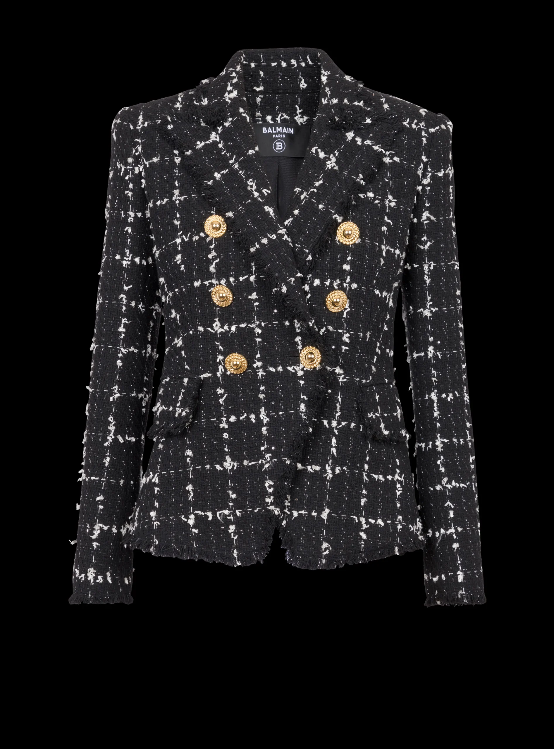 Women Balmain Check Tweed 6-button Jacket