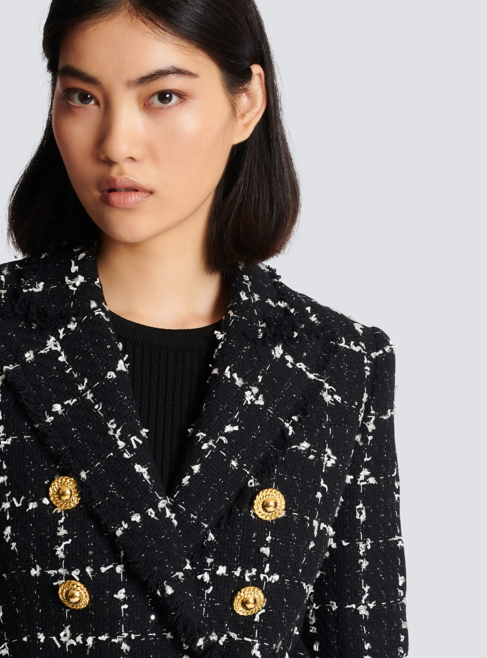 Women Balmain Check Tweed 6-button Jacket