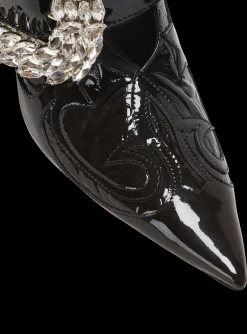 Women Balmain Clara Western Patchwork Patent Leather Pumps