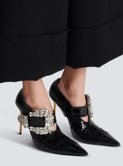 Women Balmain Clara Western Patchwork Patent Leather Pumps
