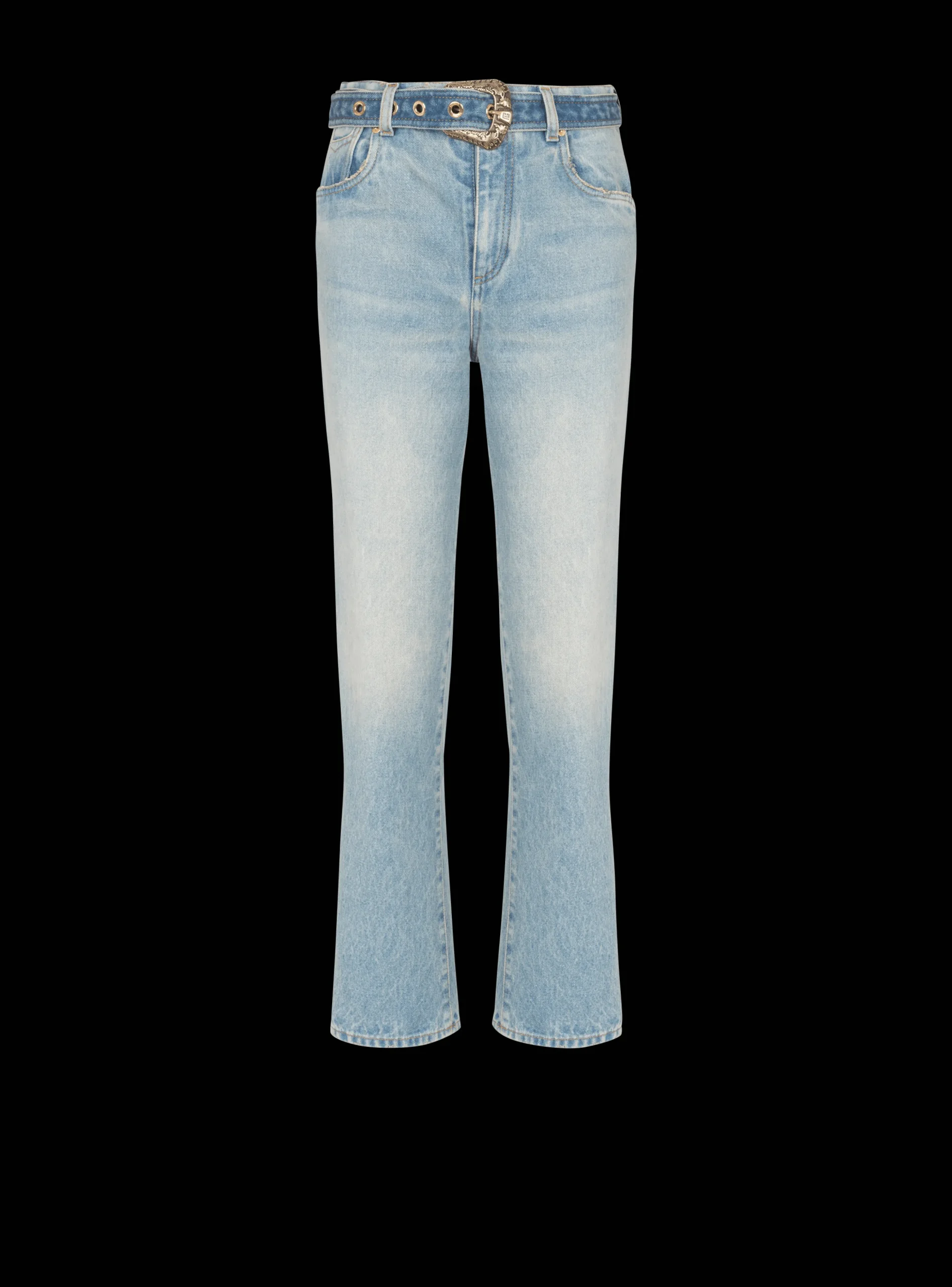 Women Balmain Classic Belted Jeans