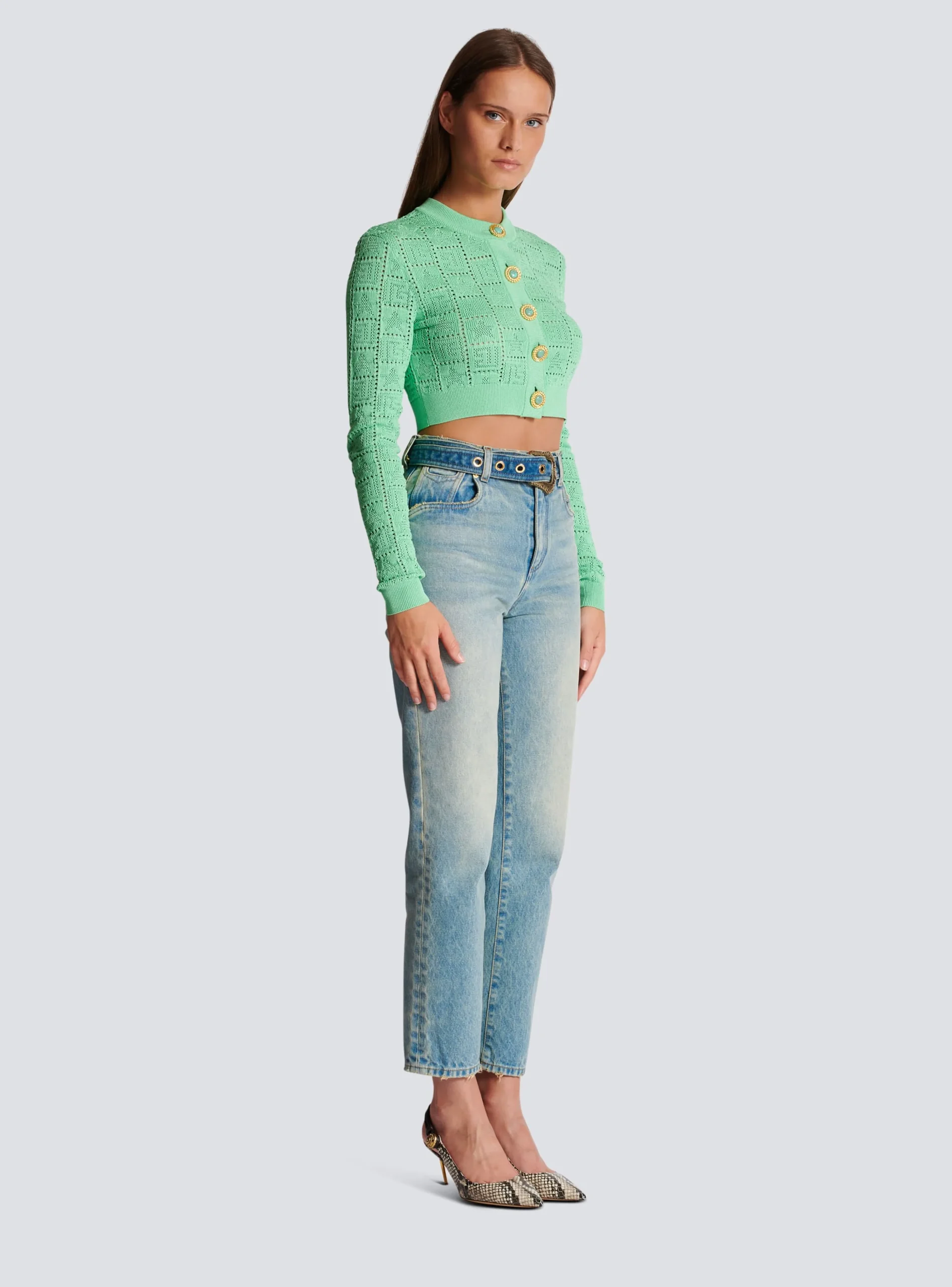 Women Balmain Classic Belted Jeans