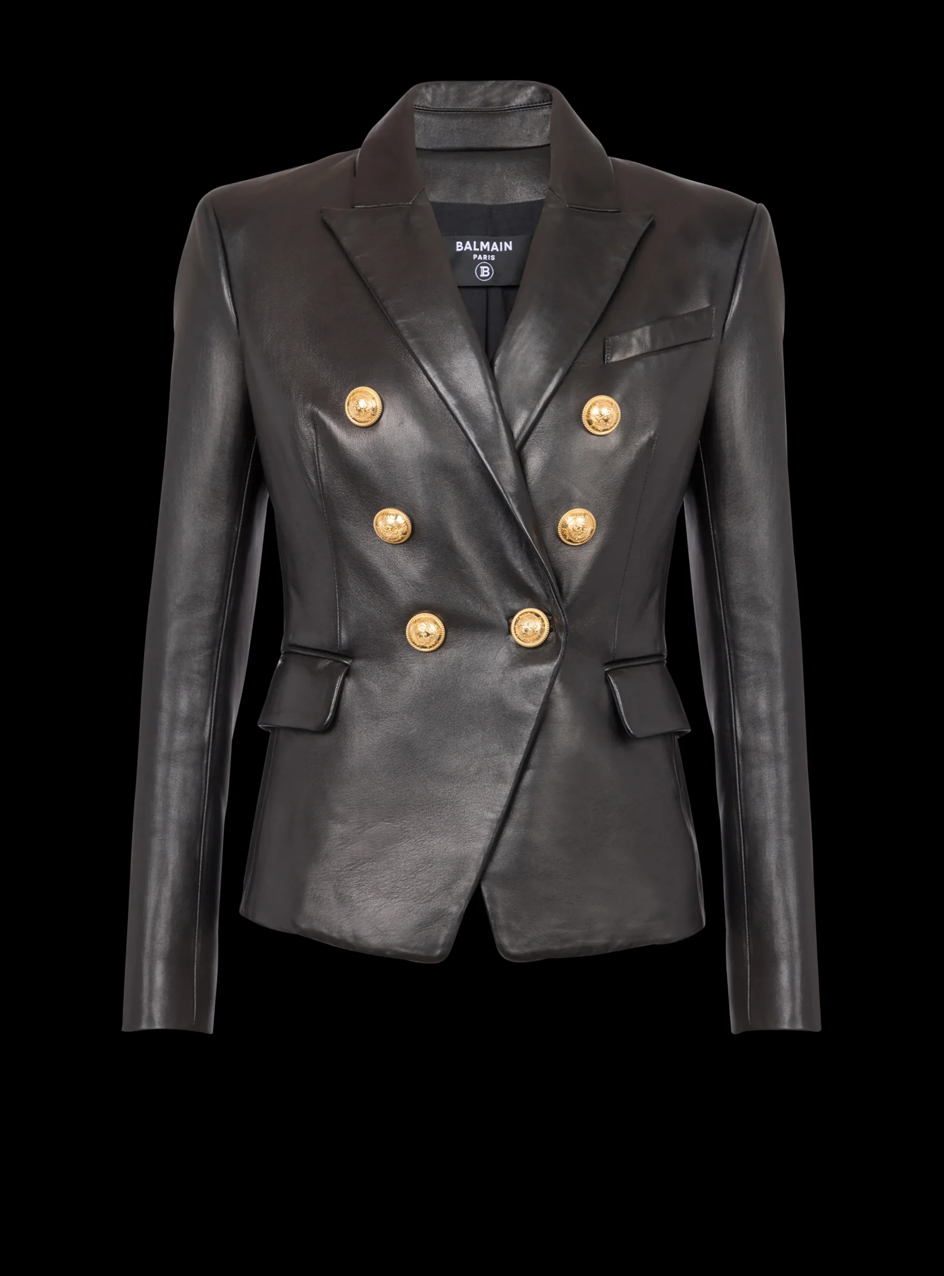 Women Balmain Classic 6-button Leather Jacket