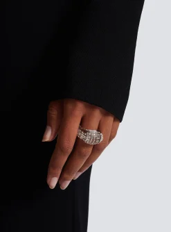 Women Balmain Clear Rhinestone Ring