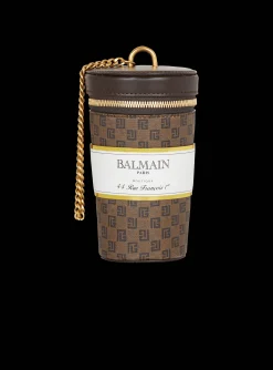 Women Balmain Coffee Cup Minaudi&egrave;re In Mini Monogram Canvas