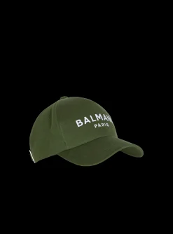 Balmain Cotton Cap With Paris Embroidery