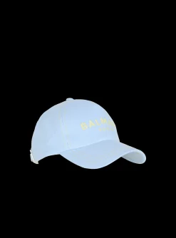 Balmain Cotton Cap With Paris Embroidery