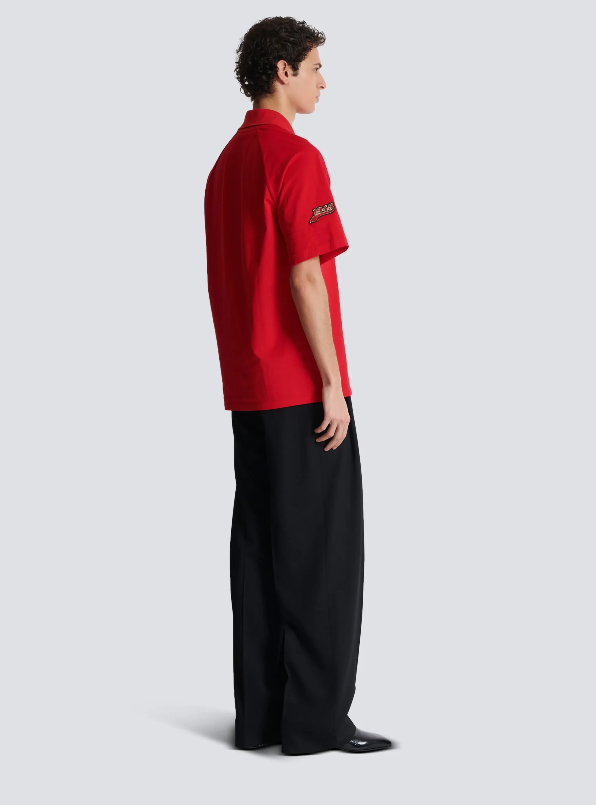 Balmain Cotton Piqué Polo Shirt With Racing Embroidery