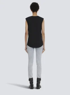 Women Balmain Cotton T-shirt With Logo Print