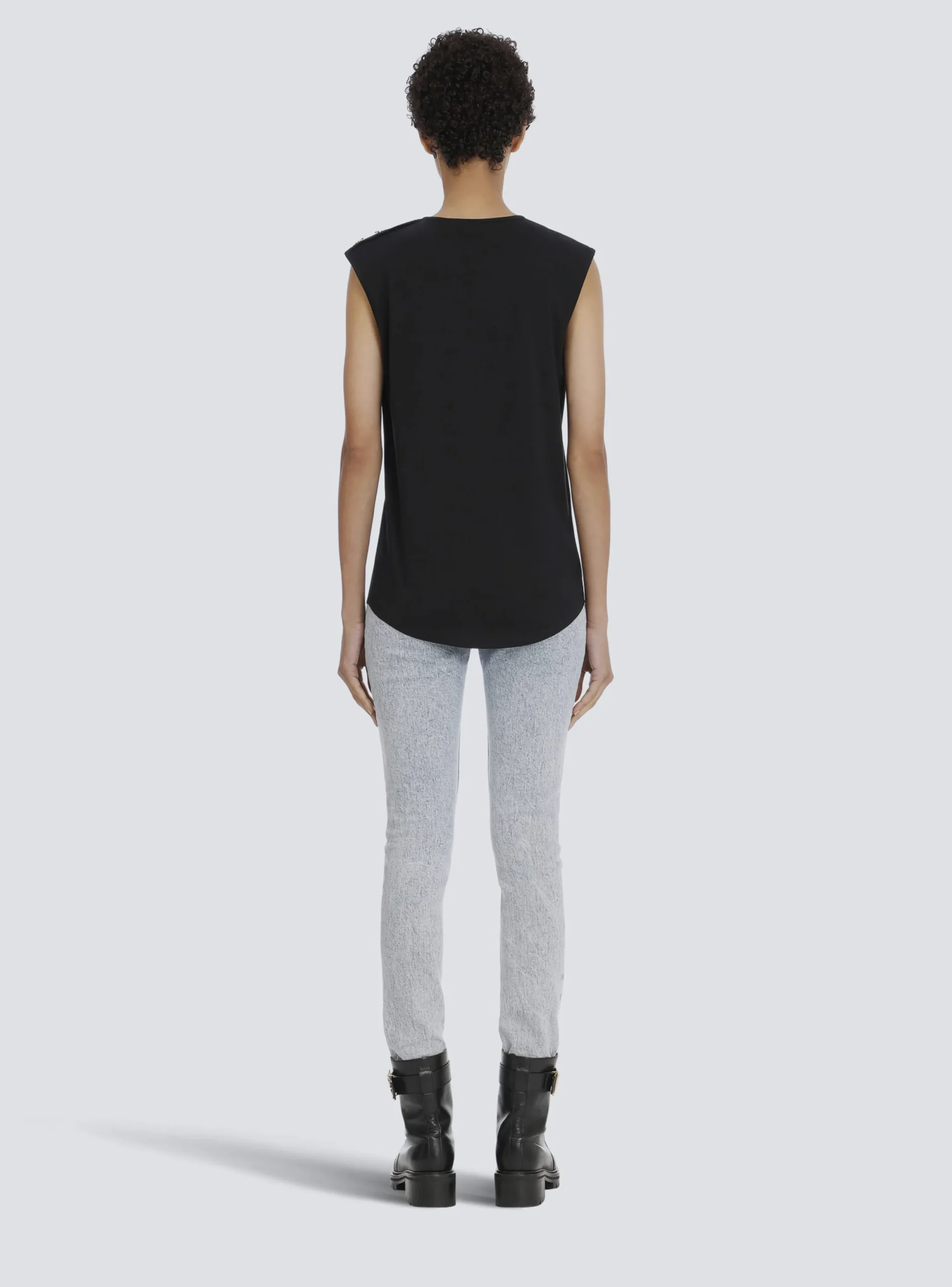 Women Balmain Cotton T-shirt With Logo Print