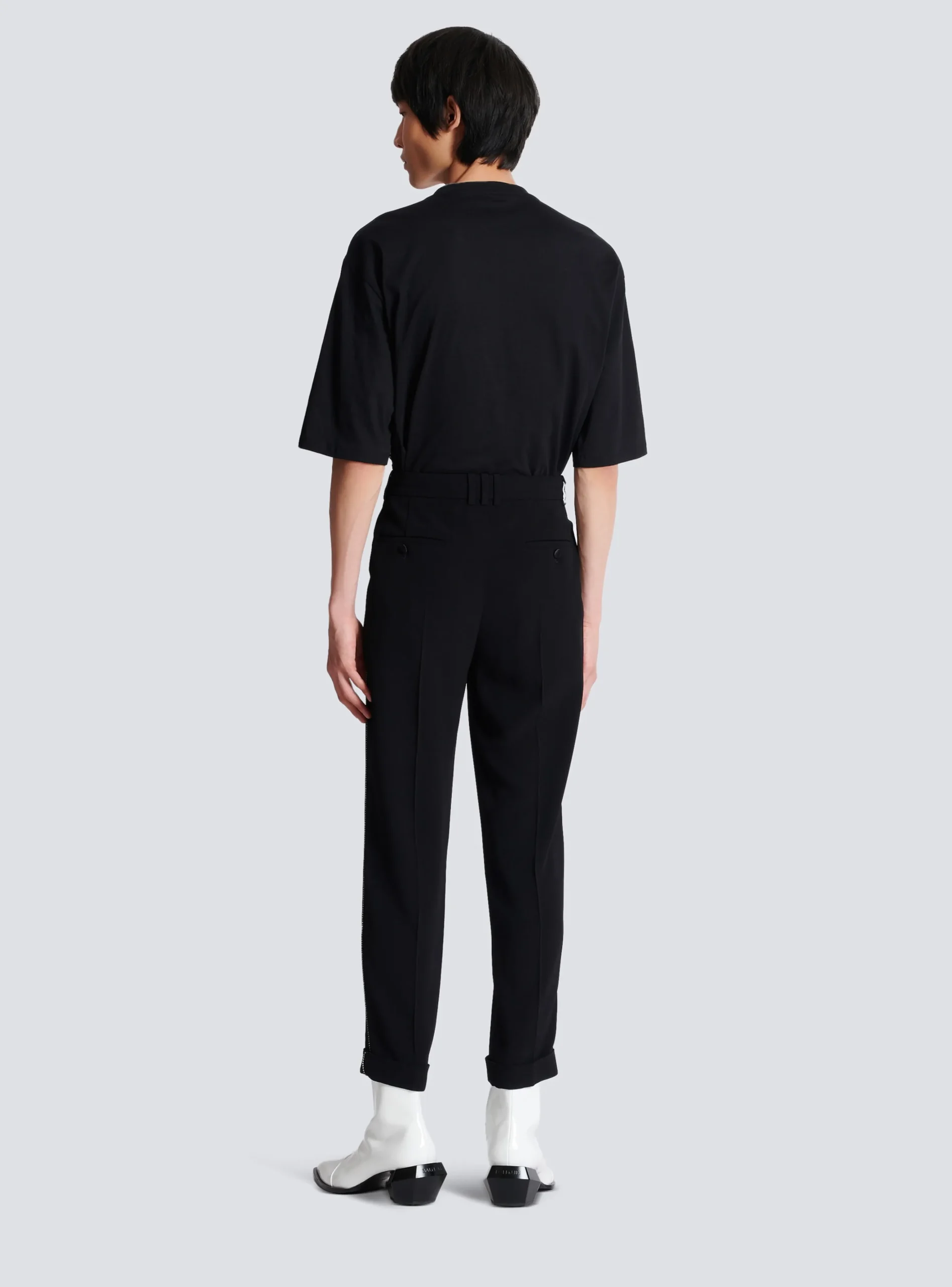 Balmain Crepe And Rhinestone Trousers