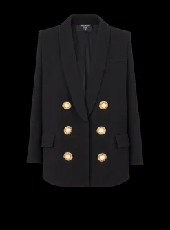 Women Balmain Crepe Jacket With A Shawl Collar