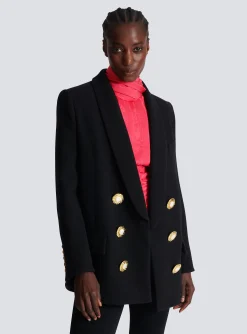 Women Balmain Crepe Jacket With A Shawl Collar