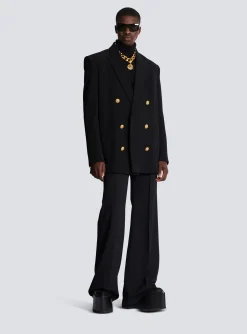 Women Balmain Crepe Jacket With Double-breasted Button Fastening