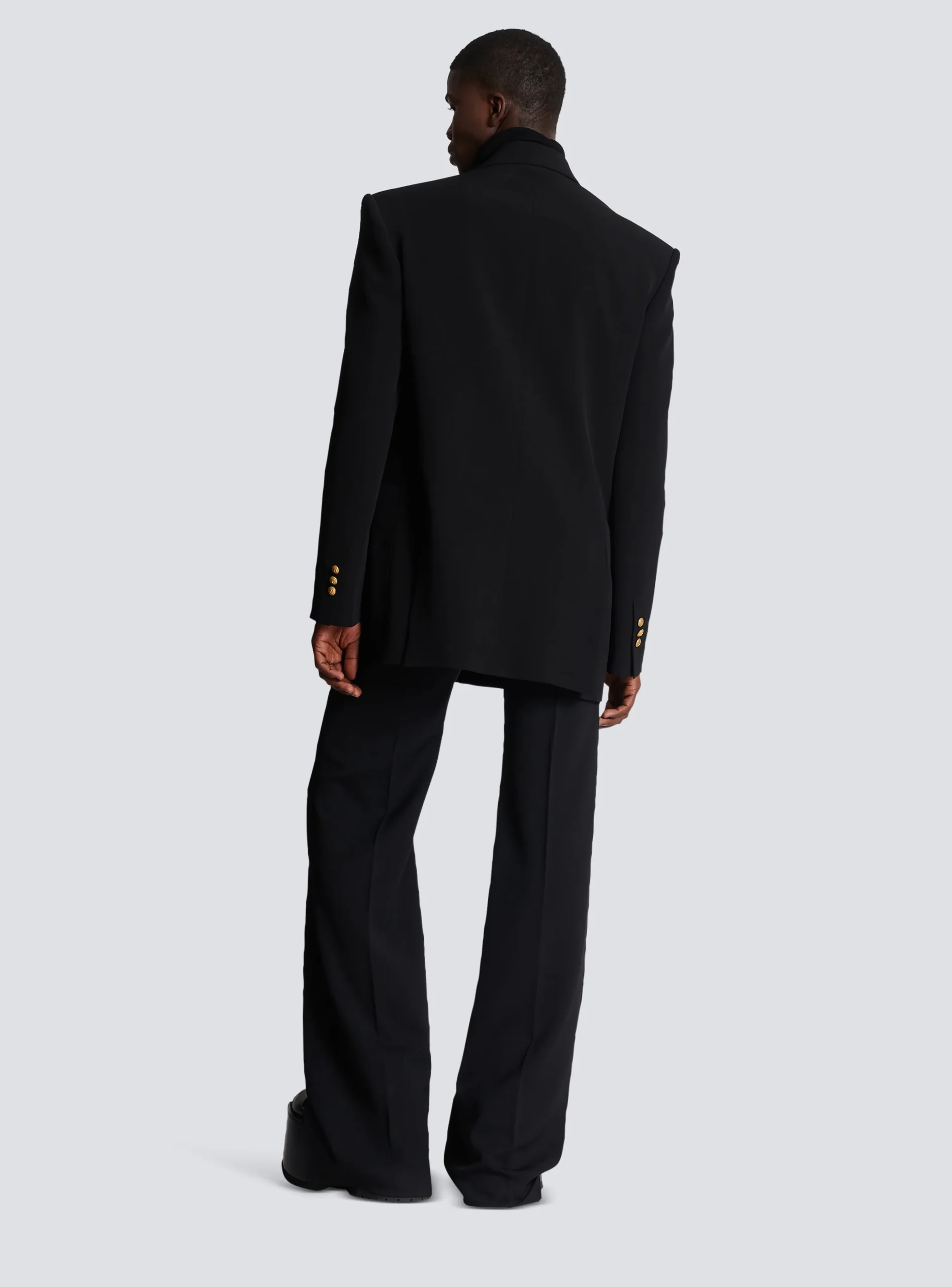 Women Balmain Crepe Jacket With Double-breasted Button Fastening