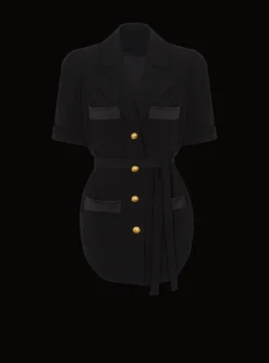 Women Balmain Crepe Safari Shirt