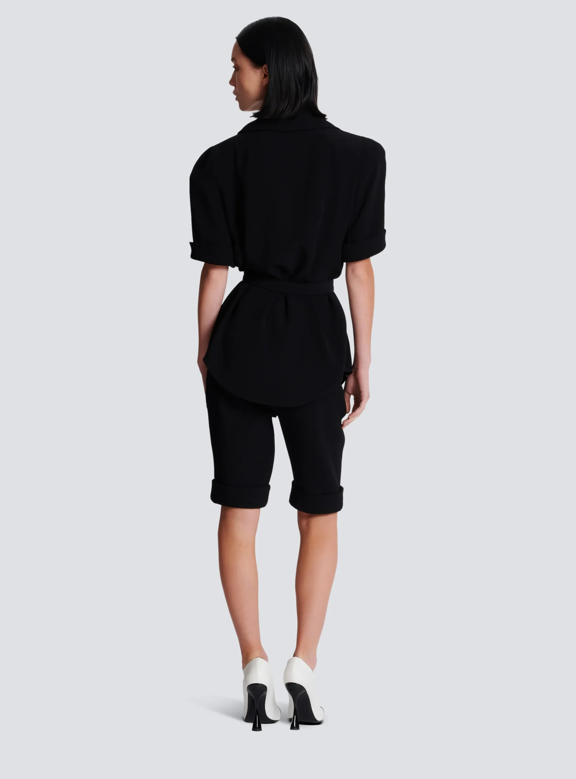 Women Balmain Crepe Safari Shirt