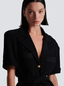 Women Balmain Crepe Safari Shirt