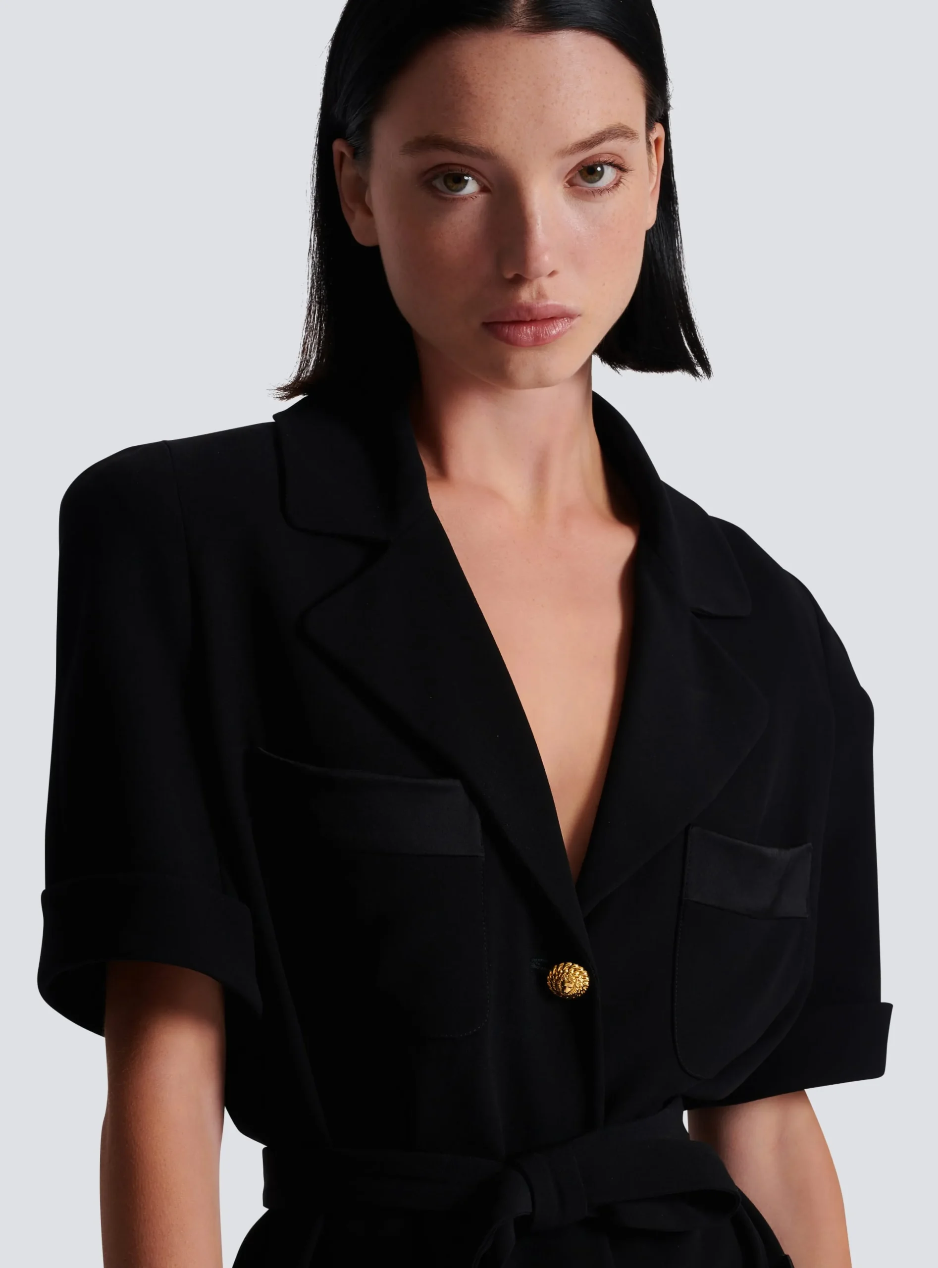 Women Balmain Crepe Safari Shirt