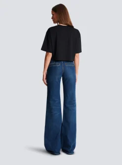 Women Balmain Cropped Paris T-shirt