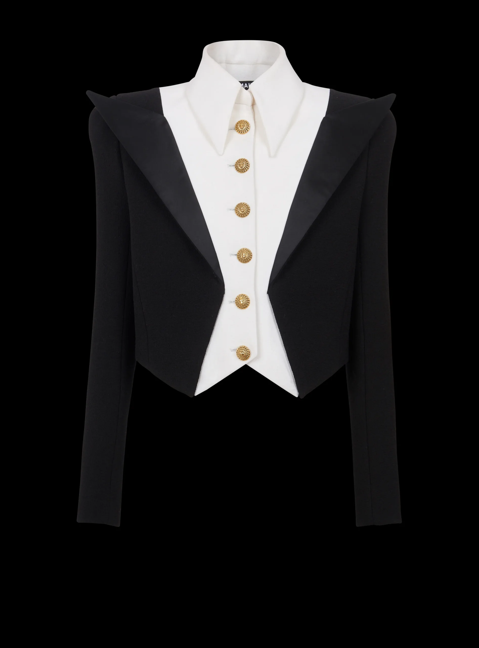 Women Balmain Cropped 6-button Crepe Jacket