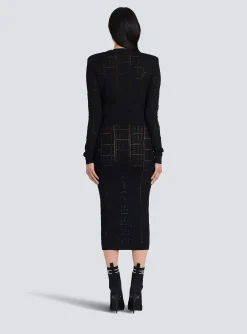 Women Balmain Cropped Eco-designed Sweater With Monogram