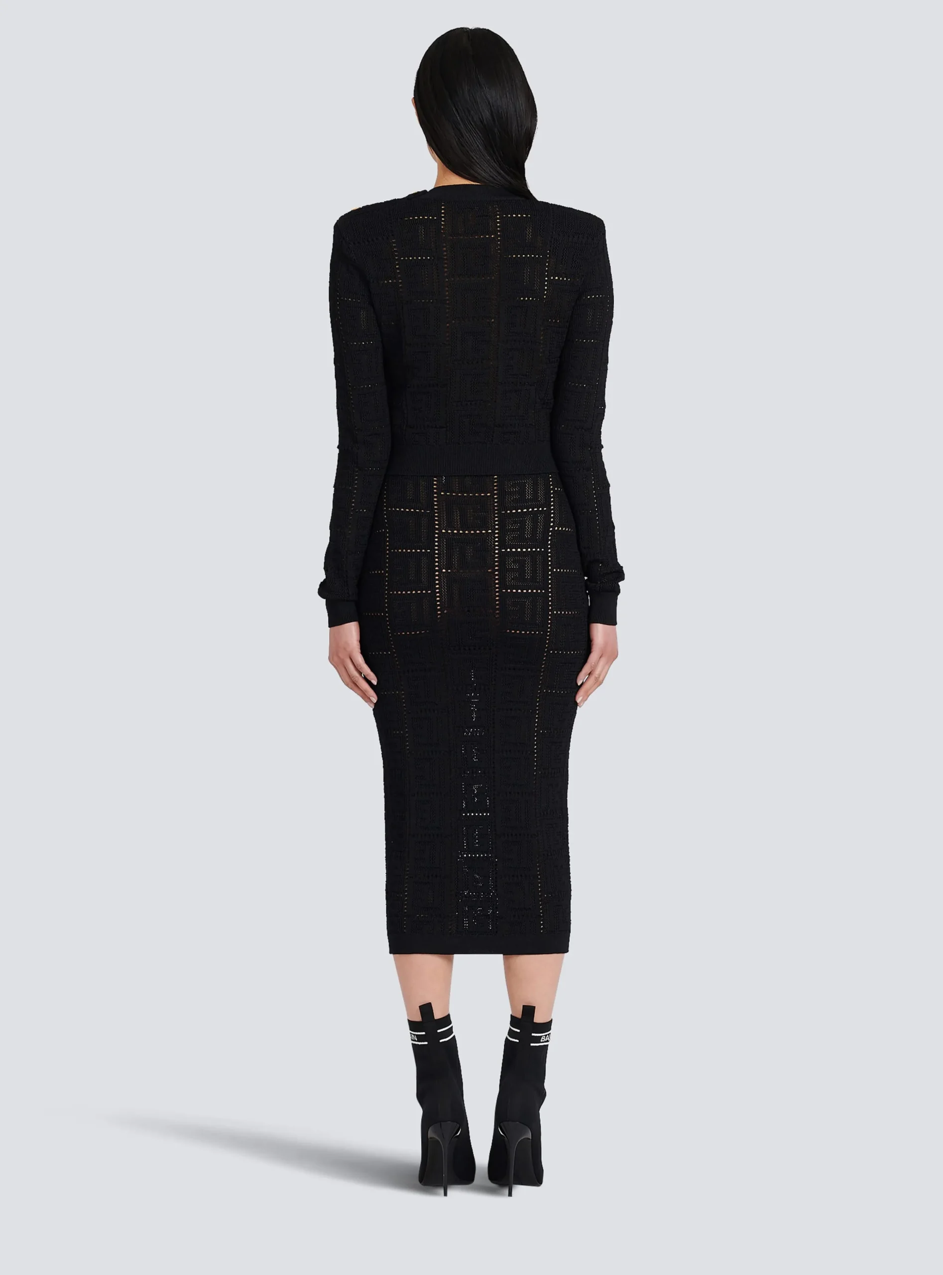 Women Balmain Cropped Eco-designed Sweater With Monogram