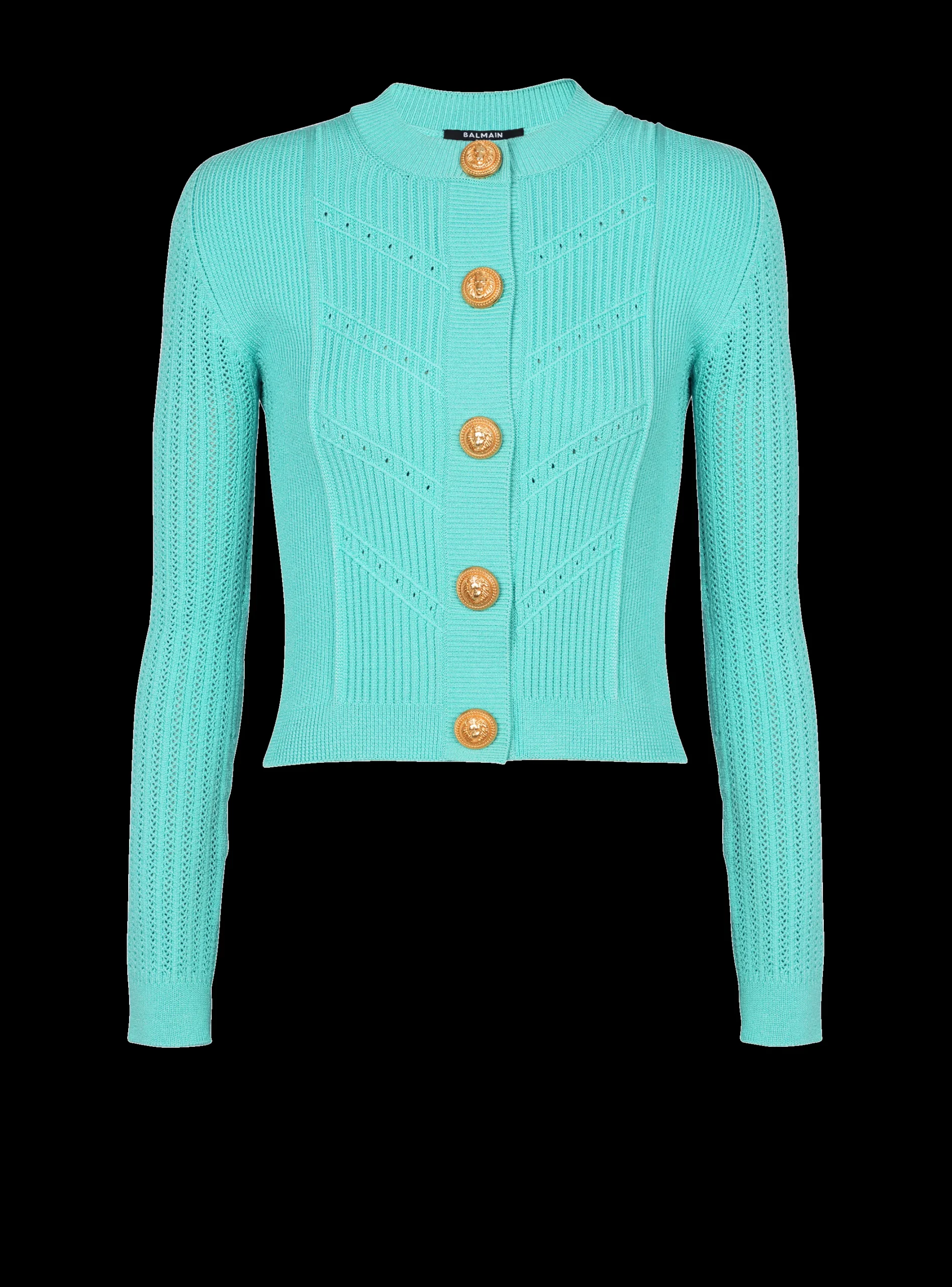 Women Balmain Cropped Knit Cardigan