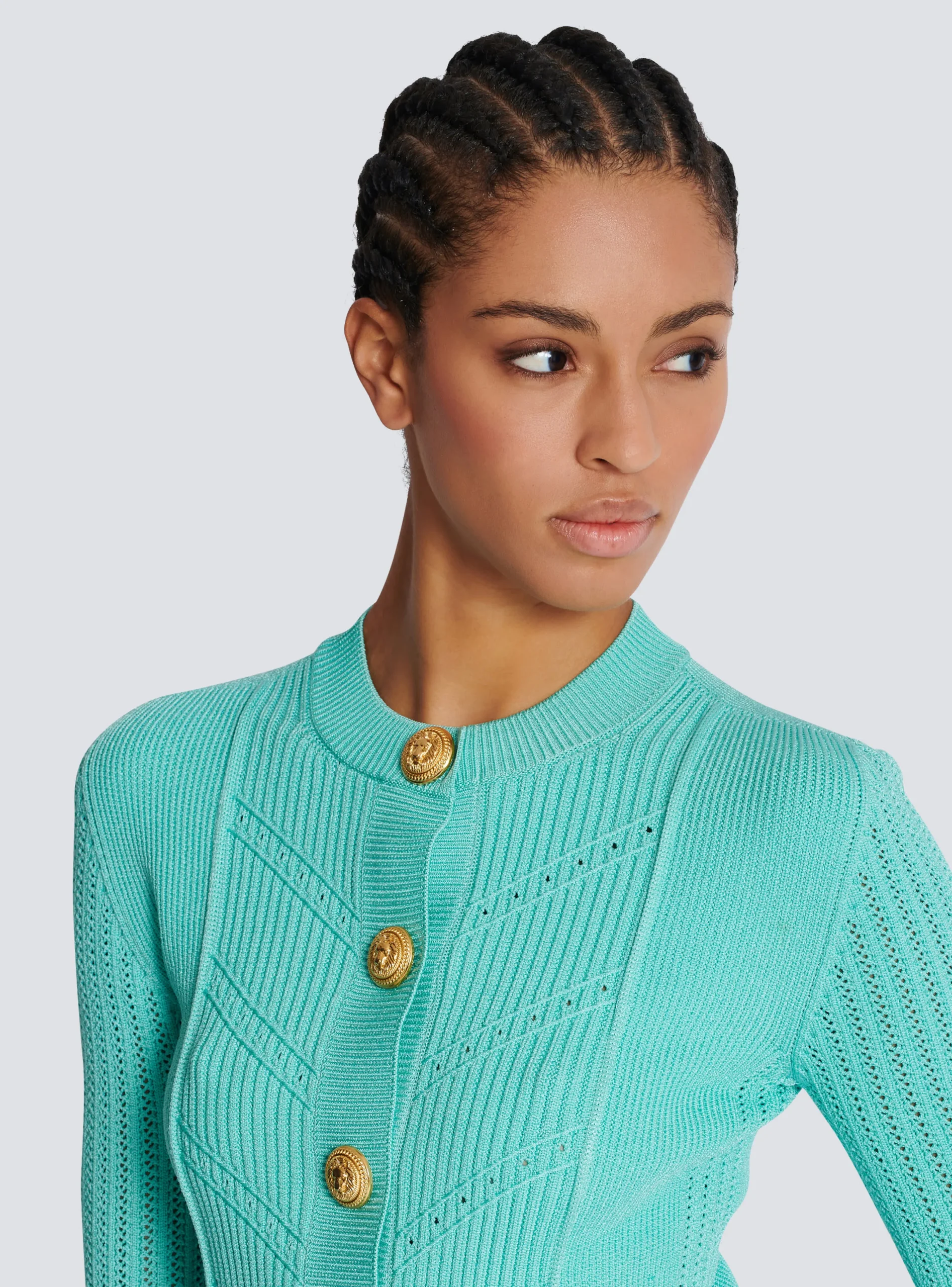 Women Balmain Cropped Knit Cardigan