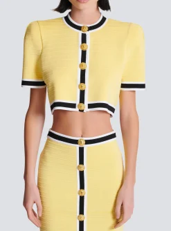 Women Balmain Cropped Knit Cardigan