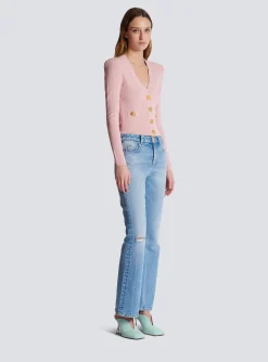 Women Balmain Cropped Knit Cardigan