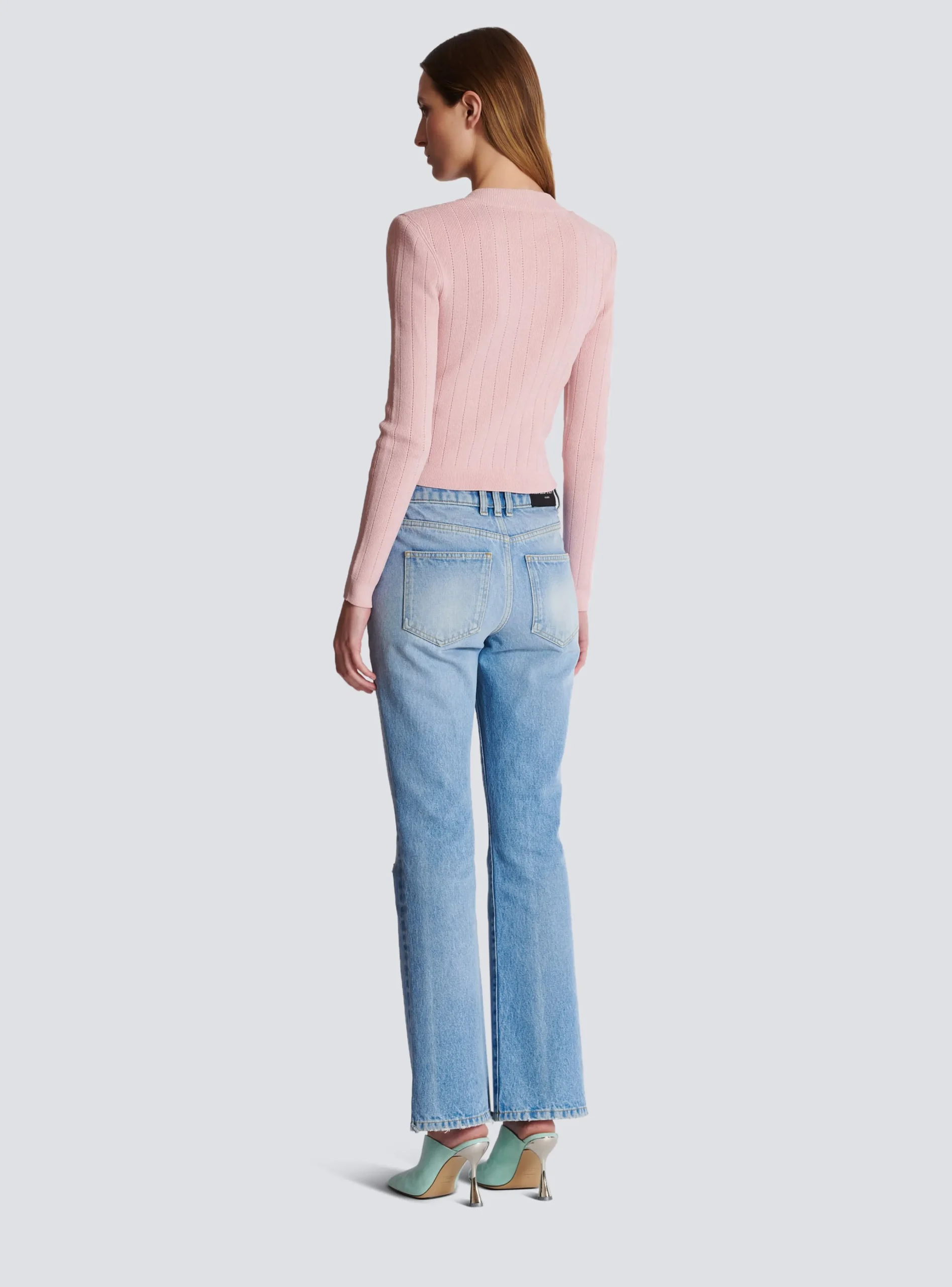 Women Balmain Cropped Knit Cardigan