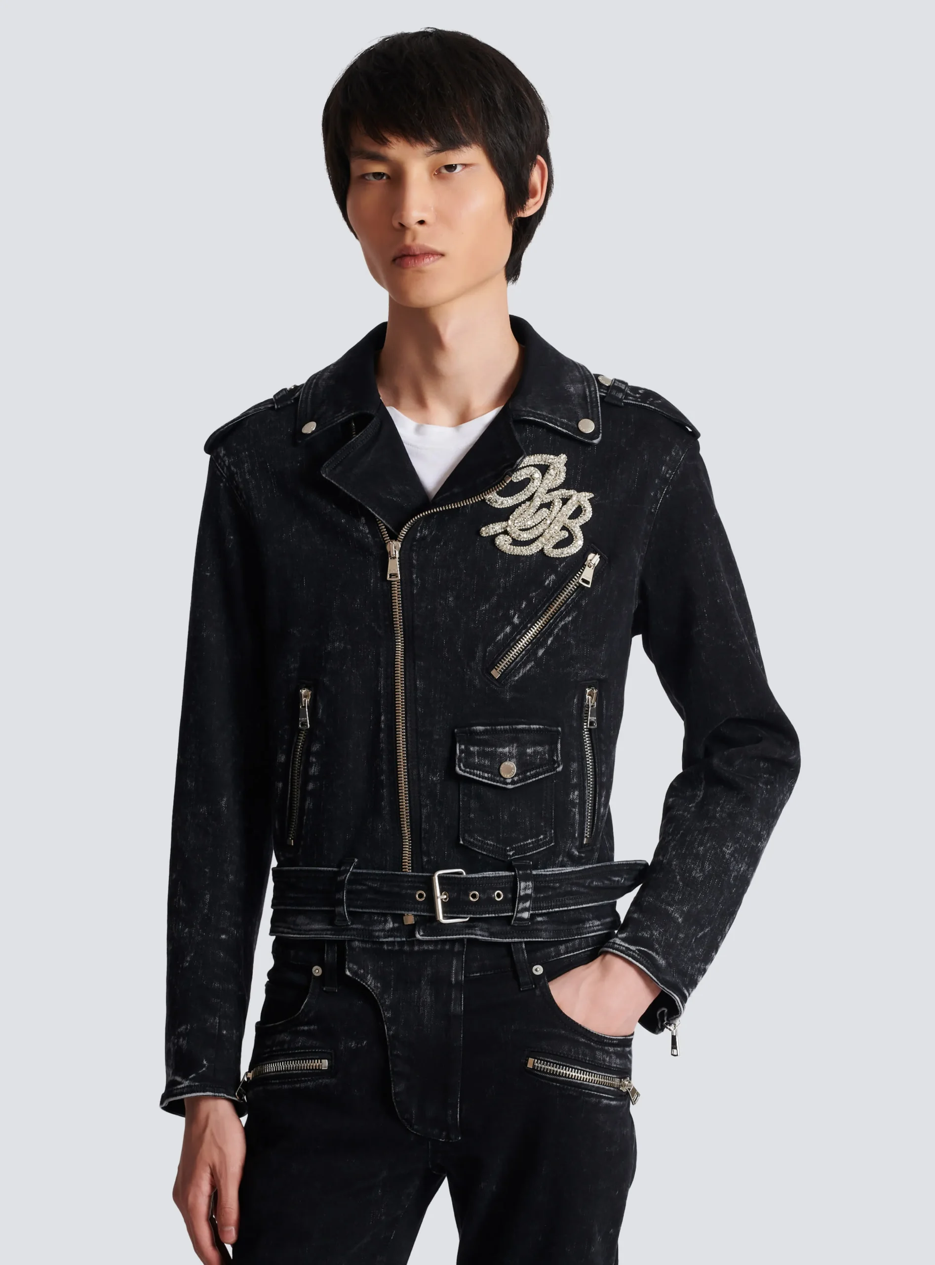Balmain Denim Biker Jacket