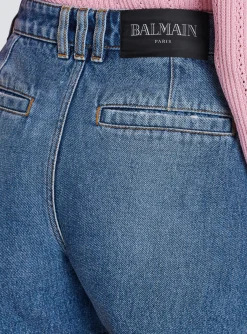 Women Balmain Denim Shorts With Buttons