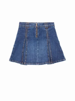 Kids Balmain Denim Skater Skirt