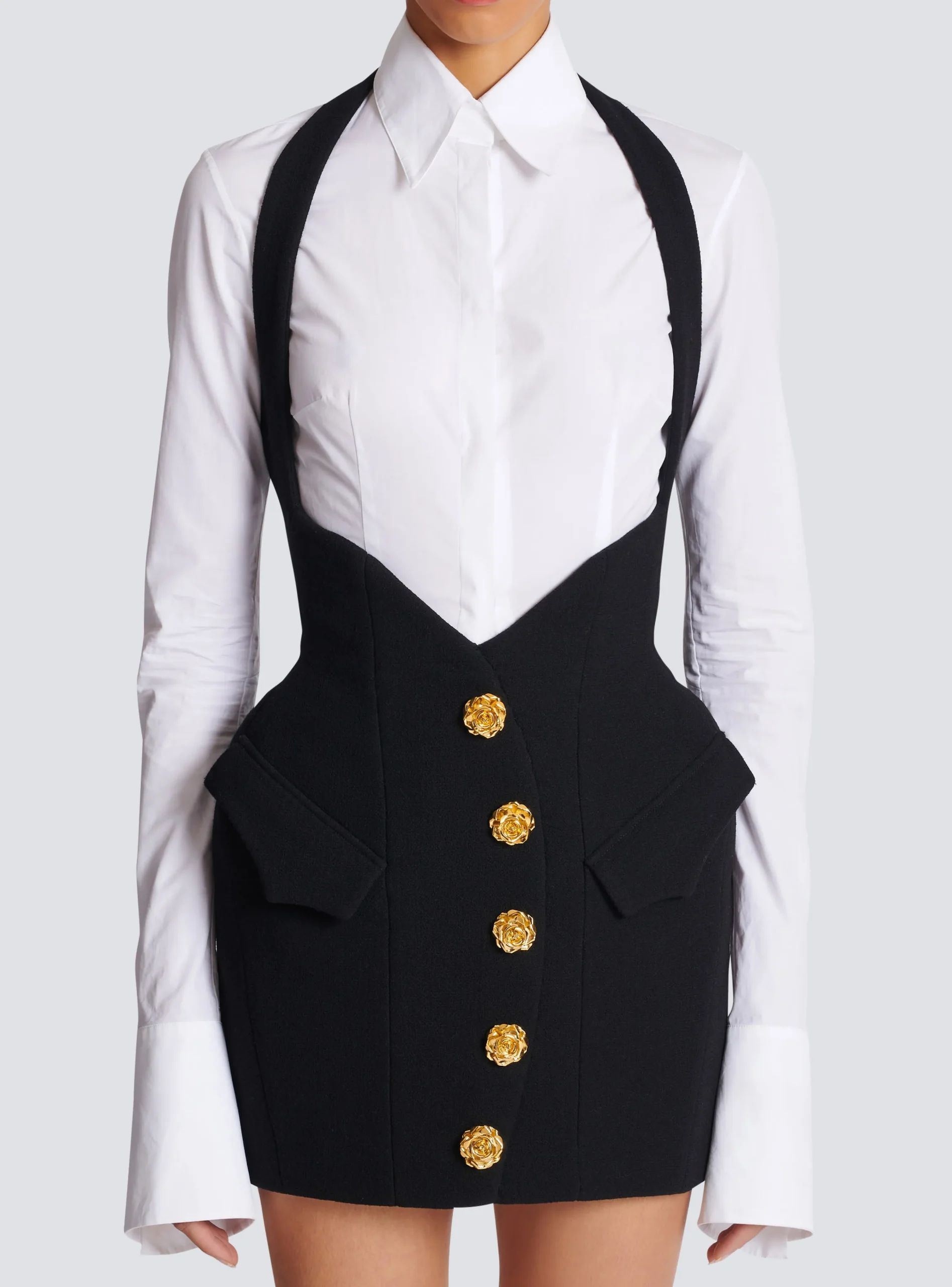 Women Balmain Double Crepe Tulip Skirt