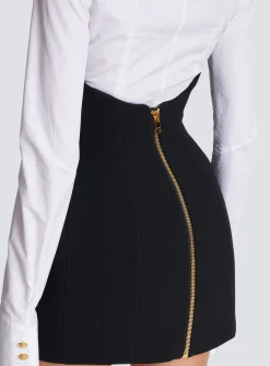 Women Balmain Double Crepe Tulip Skirt