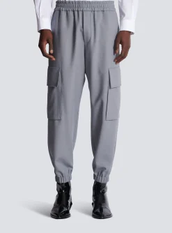 Balmain Double Crepe Wool Cargo Trousers