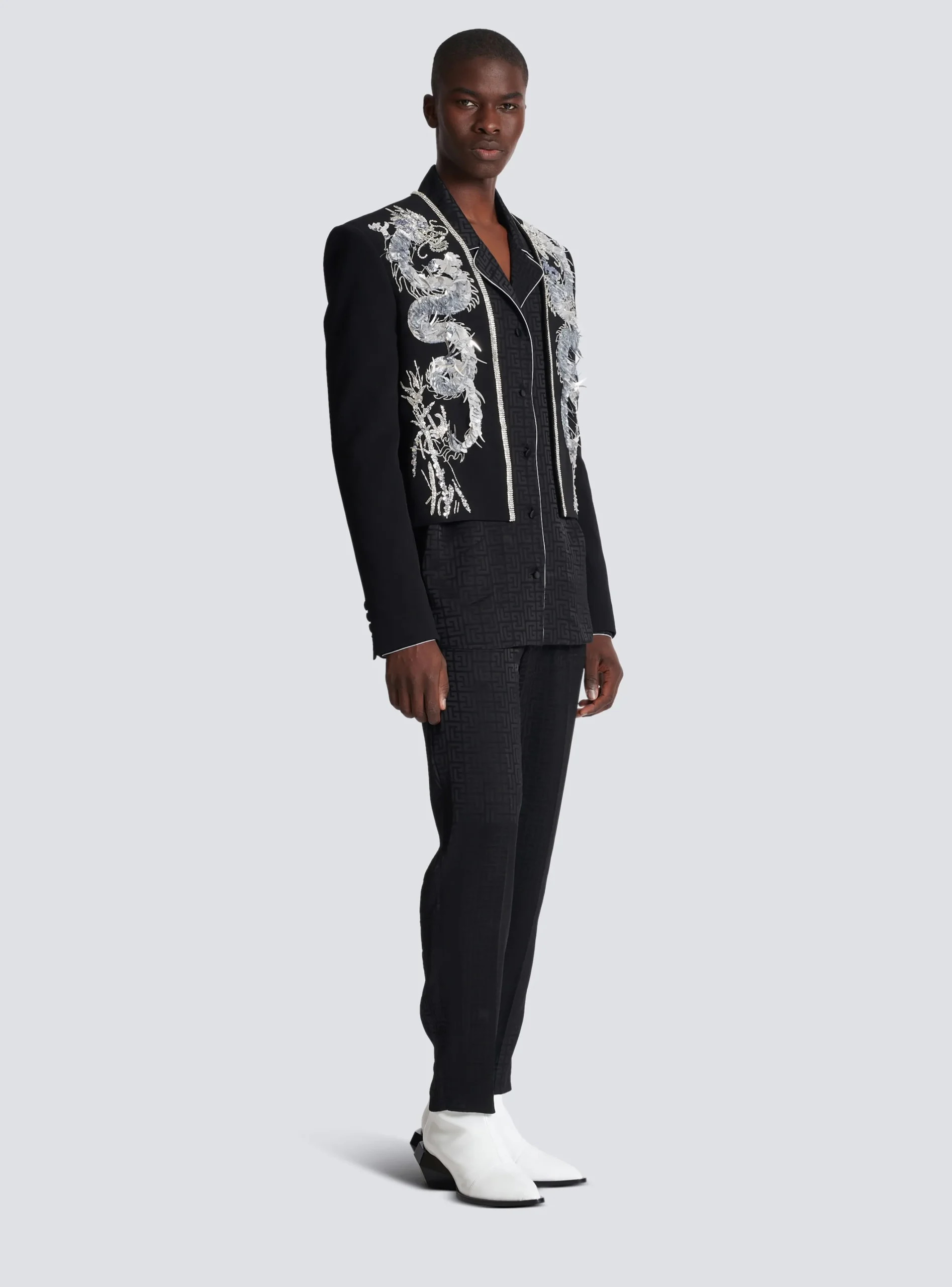 Balmain Dragon Embroidered Spencer Jacket