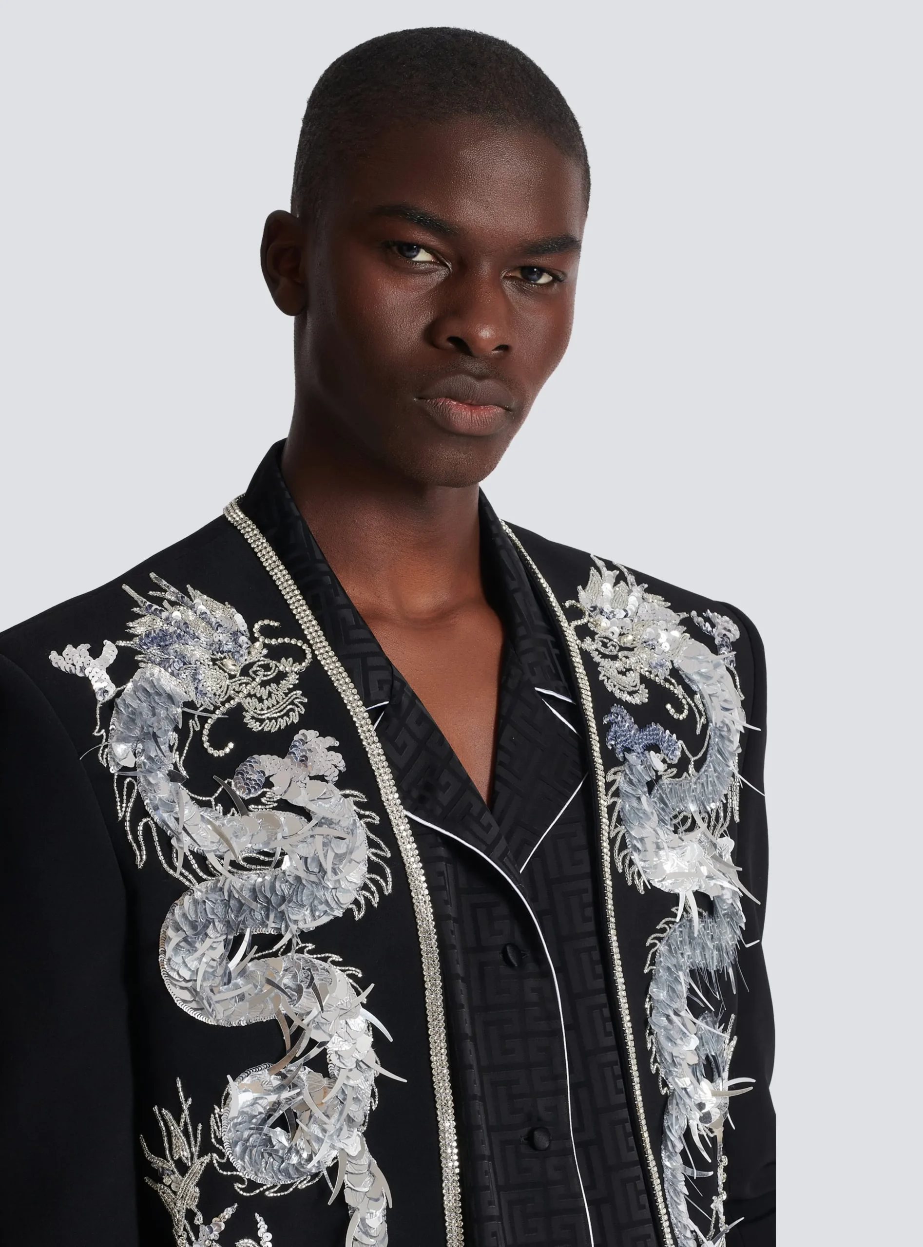 Balmain Dragon Embroidered Spencer Jacket