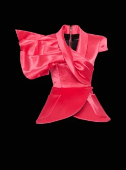 Women Balmain Draped Peplum Top