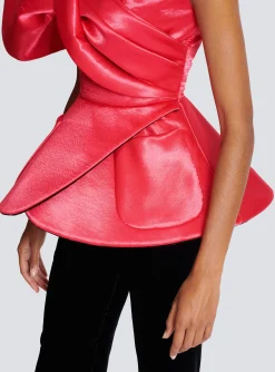 Women Balmain Draped Peplum Top