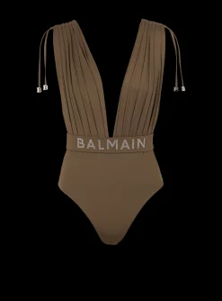Women Balmain Draped Swimsuit