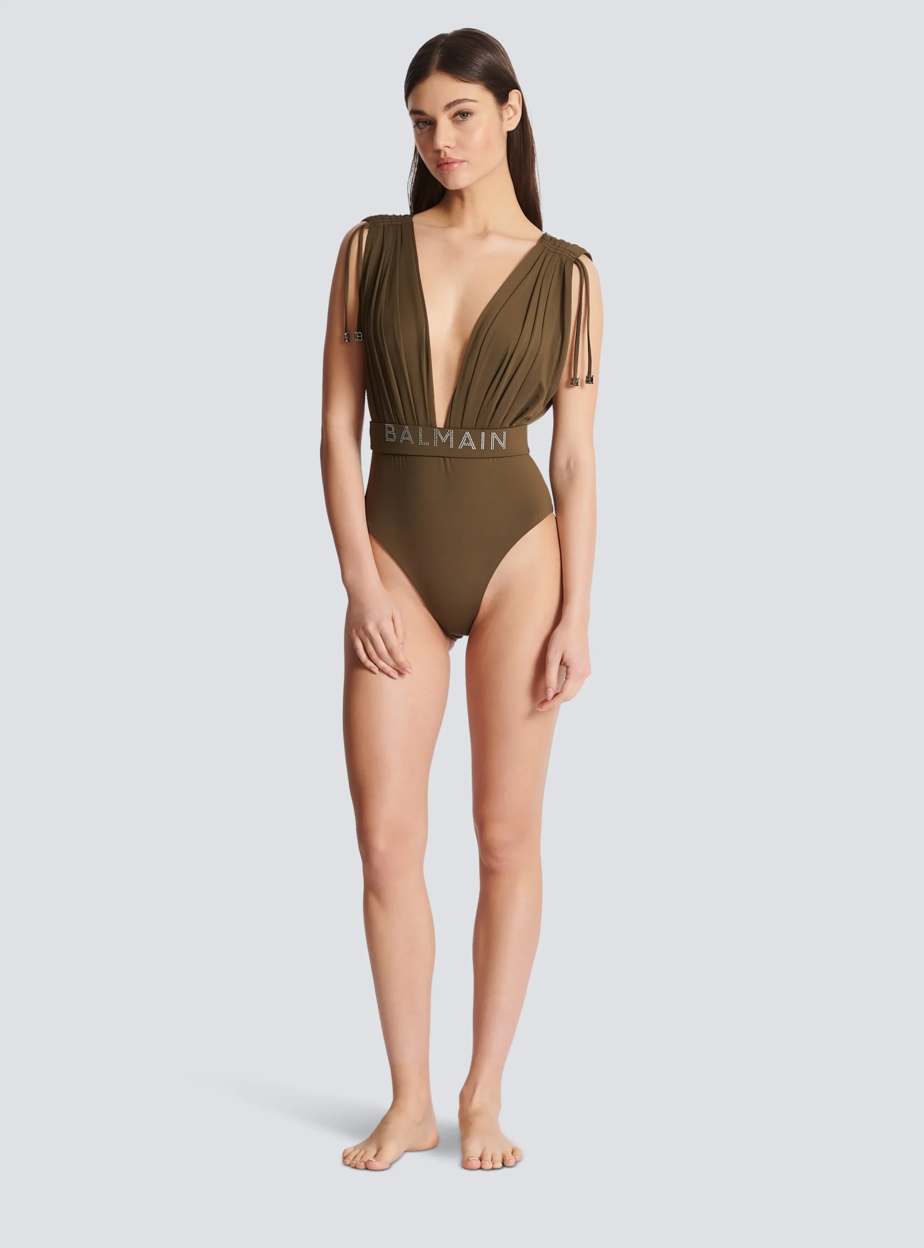 Women Balmain Draped Swimsuit